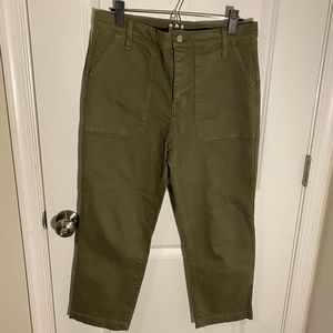 Army Green Ankle Cut Jeans